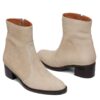 Bota corta en cuero beige