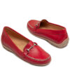 Mocasin de cuero rojo con estribo