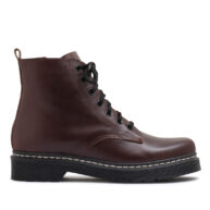 Borcego de cuero bordo con cierre